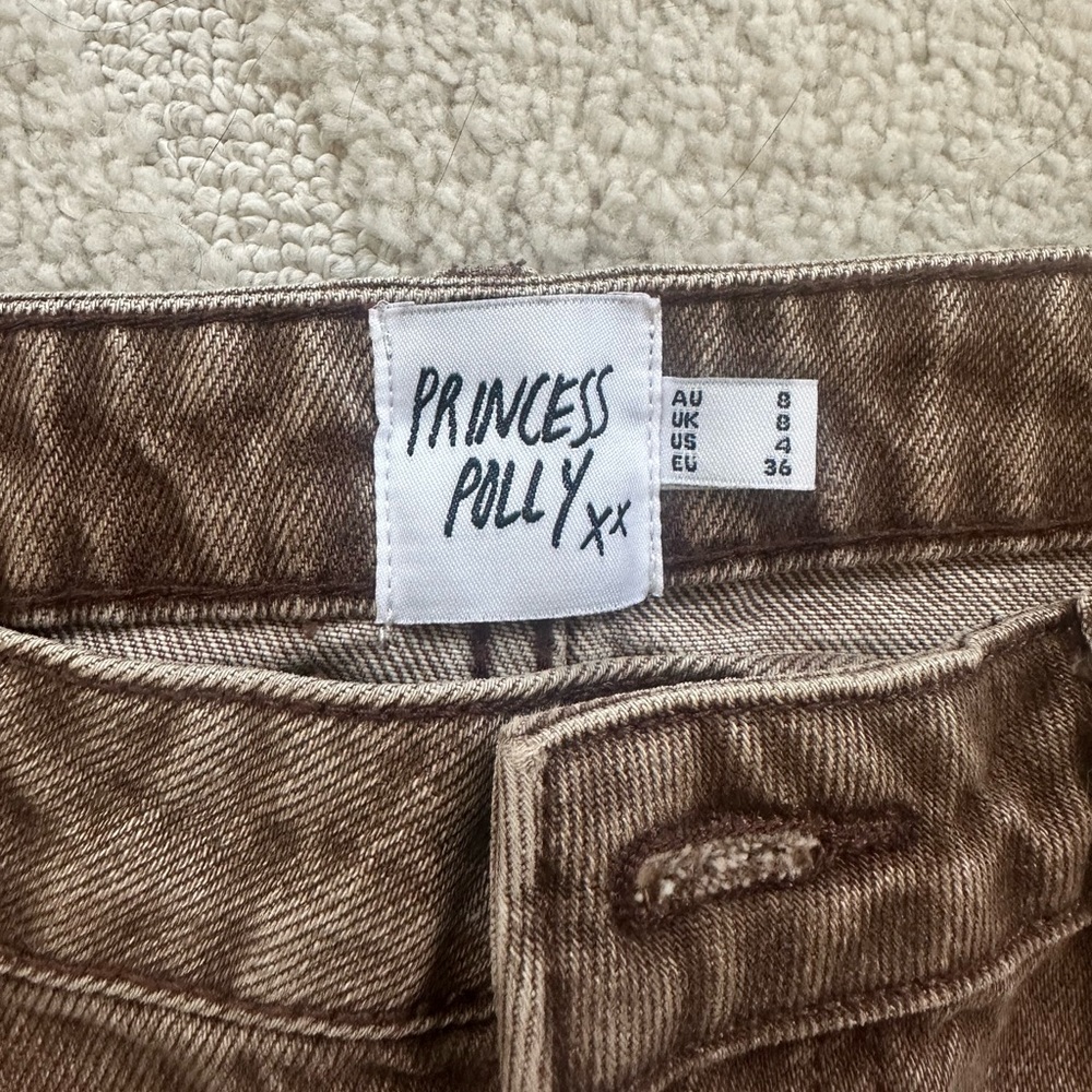 Princess Polly - Zakai Cargo Denim Mini Skirt Brown - Picture 5 of 6